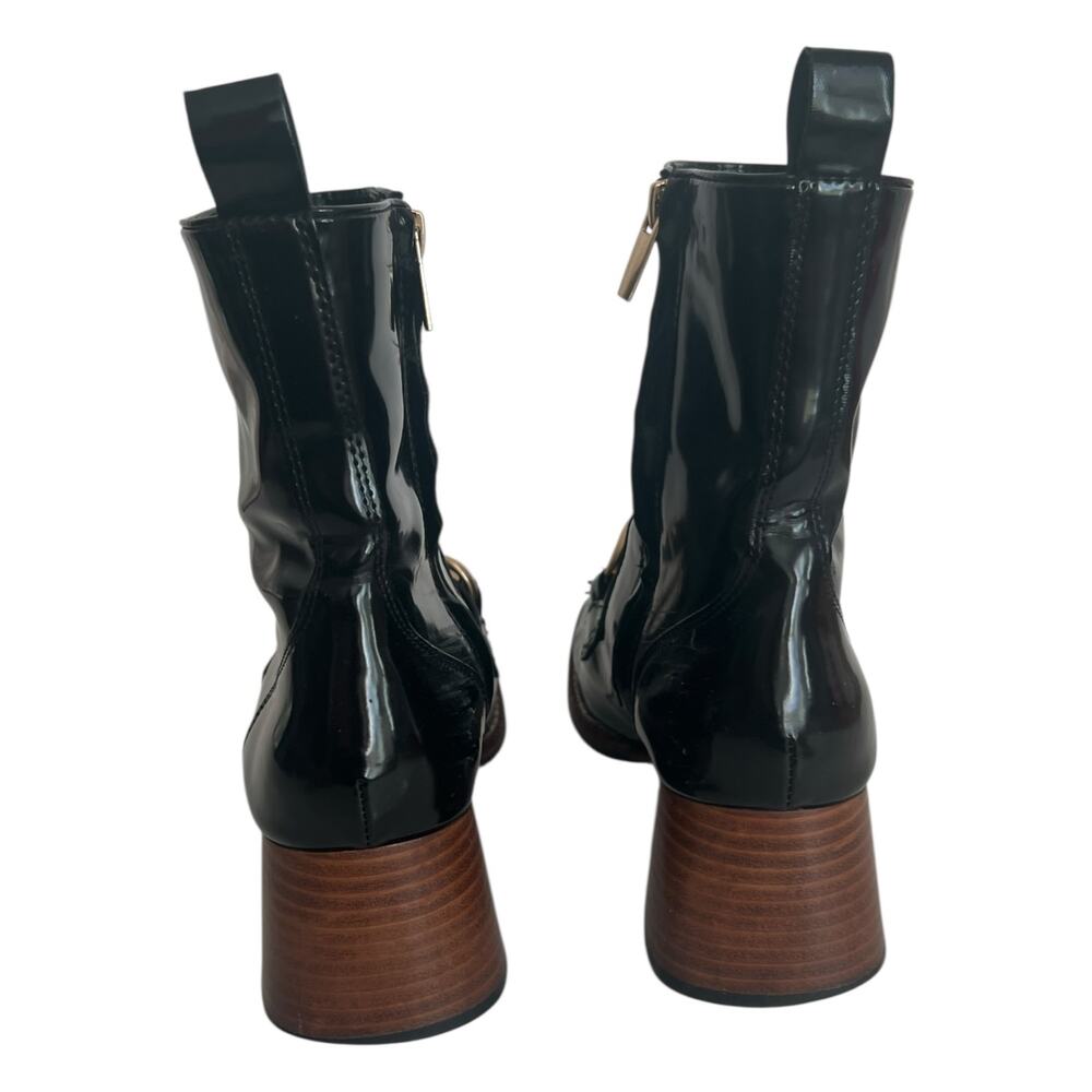 Steve Madden Loreen Patent Leather Black Boots Size 7 - Picture 5 of 12